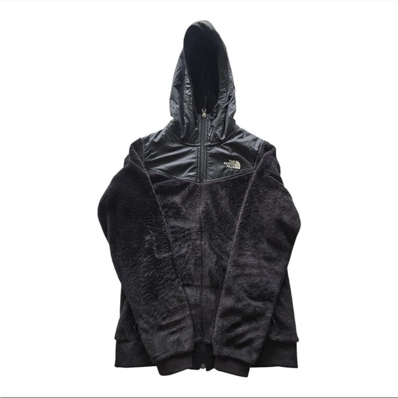 The North Face Fleece Hoodie Jacket Women S Black Full Zip Logo Cozy Excellent - Picture 1 of 14